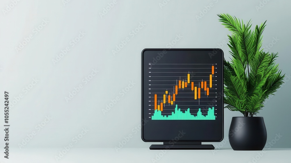 Poster 3d model of a stock forecast dashboard with charts showing monthly and quarterly stock demand predic