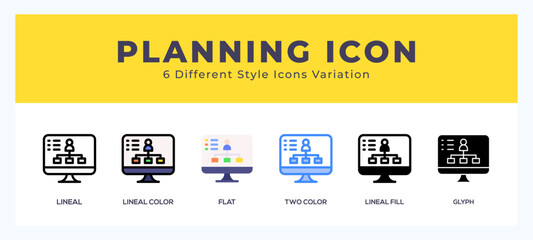 Planning pack of icons. vector illustration.