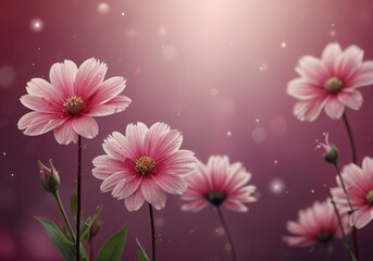 abstract magical pink background with pink flowers, pink wallpaper