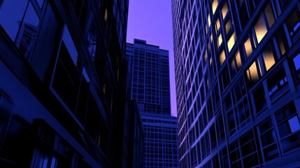 Naklejka premium Downtown Properties with Bright Lighting and Textures