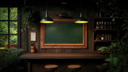 3D rendering of a chalkboard with vintage-style lettering, promoting daily specials in a rustic restaurant, Vintage chalkboard sign, Nostalgic and charming