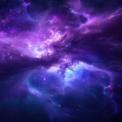 Fototapeta premium Cosmic Nebula in Purple and Blue Hues