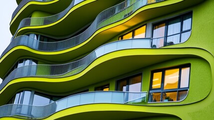 Modern Building with Clean Lines and Bright Lighting