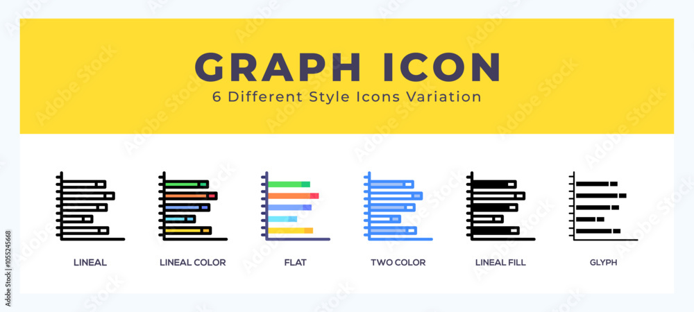 Aufkleber graph icon illustration vector with different styles