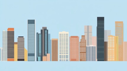Obraz premium Modern City Skyline with Clean Lines and Inviting Atmosphere