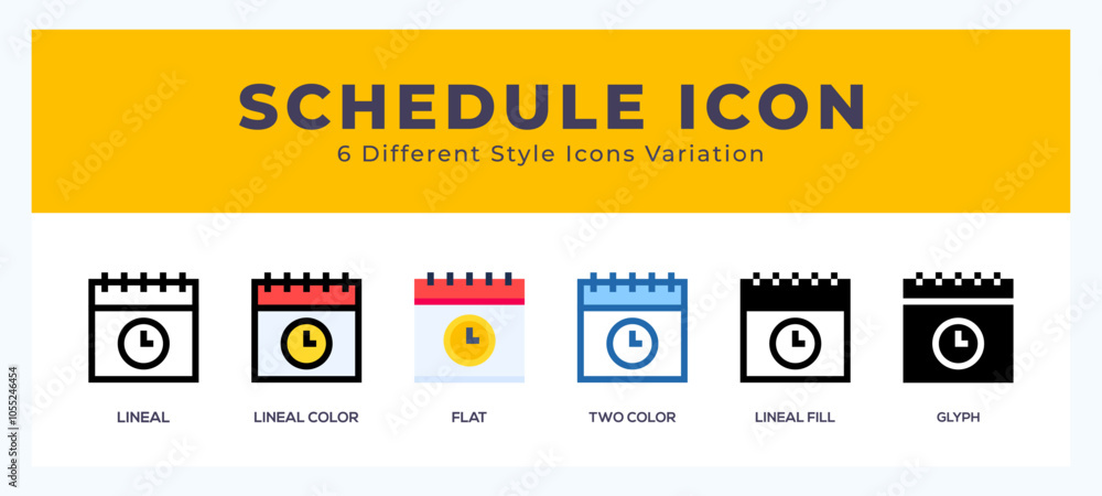 Poster schedule icons set of simple vector illustration.