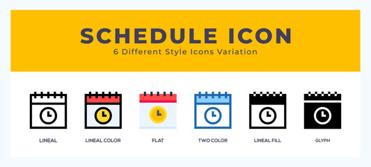 Schedule icons set of simple vector illustration.