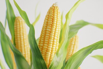 Corn on white background  Corn on white background