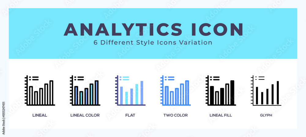 Poster analytics icons set. different style of icons simple vector illustration.