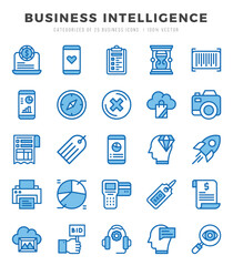 Business Intelligence Icon Pack 25 Vector Symbols for Web Design.