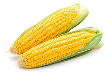 Fresh corn isolated on white background with clipping path.