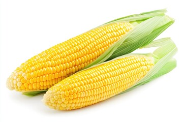 Fresh corn isolated on white background with clipping path.