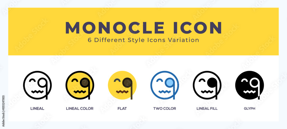 Poster monocle icon in filled. thin line. outline stroke and flat style.