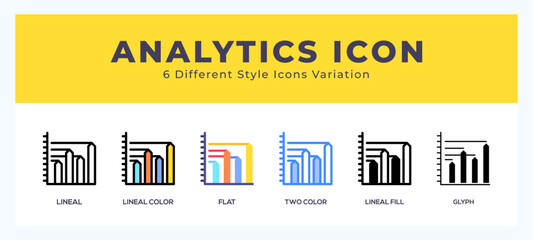 Analytics icon set. Design elements for logo