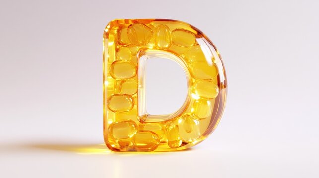 Vitamin D3 Supplement Symbol in White Isolated Box - Medicine Health Concept