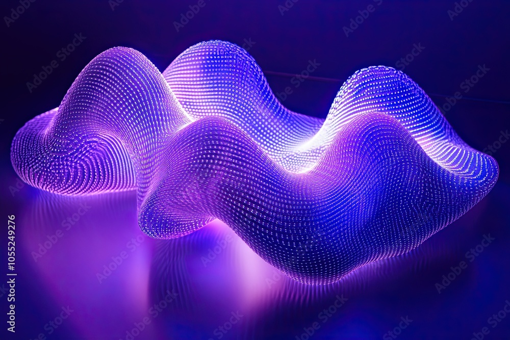 Poster abstract waves form glowing in the ultraviolet spectrum. background for banner.