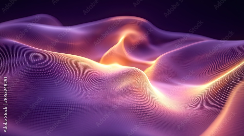 Poster abstract waves form glowing in the ultraviolet spectrum. background for banner.