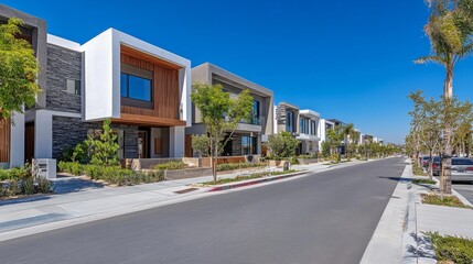Modern Suburban Community with Clean Lines and Design