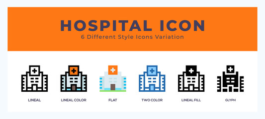 Hospital icon vector design illustration in trendy style