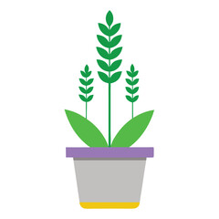 Elegant minimalist potted lavender plant icon, perfect for eco-friendly and wellness designs. Ideal for creating soothing and modern floral artwork for home decor and branding.