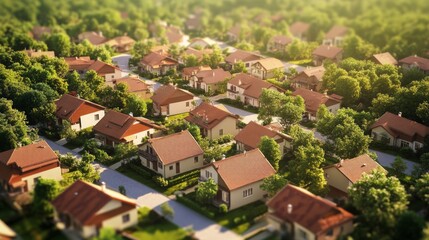 Serene Suburban Community with Lush Greenery