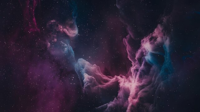 A dark cosmic theme photo with a nebulous background.