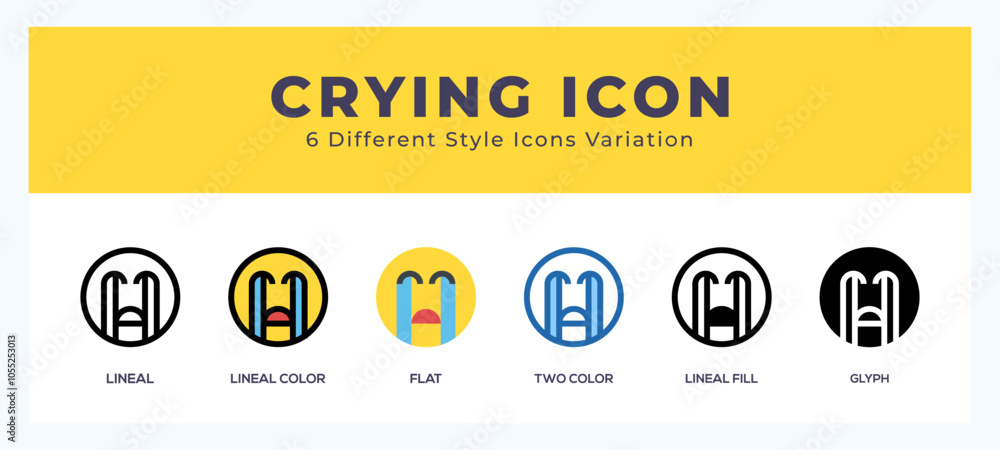 Poster Crying icon for web. mobile apps and ui.