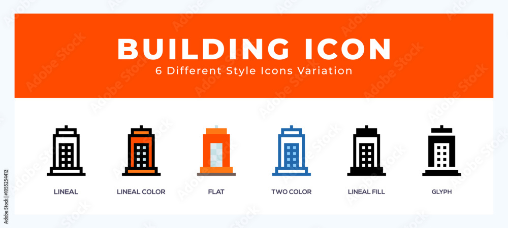 Poster building icon set. design elements for logo