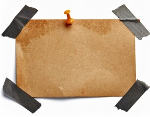 note paper piece label vintage grunge tape label ripped tag message adhesive tape push pin thumbtack card sign business office