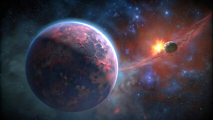 Obraz premium earth, space, planet, globe, astronomy, sun, galaxy, world, moon, star, night, universe, cosmos, blue, stars, sky, light, science, atmosphere, solar, orbit, map, illustration, nature, clouds