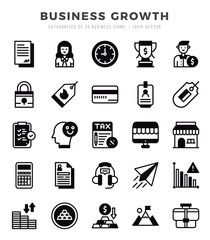 Set of Lineal Filled Business Growth Icons. Lineal Filled art icon. Vector illustration