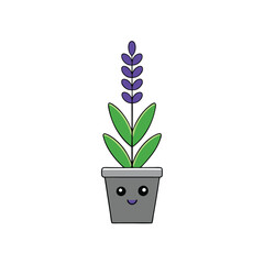 Elegant minimalist potted lavender plant icon, perfect for eco-friendly and wellness designs. Ideal for creating soothing and modern floral artwork for home decor and branding.
