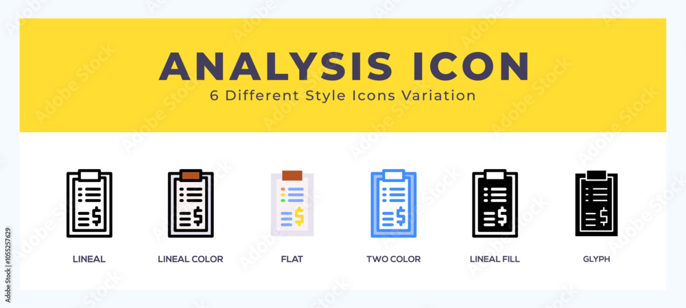Poster Analysis icon in filled. thin line. outline stroke and flat style.