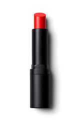 Obraz premium Red Lipstick tube, isolated on white background
