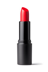 Obraz premium Red Lipstick tube, isolated on white background