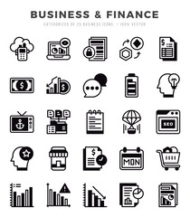 Business & Finance elements. Lineal Filled web icon set. Simple vector illustration.