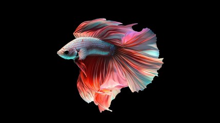 Fototapeta premium Vibrant Betta Splendens on Solid Color Background
