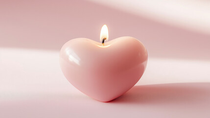heart-shaped pink candle, cute candle design