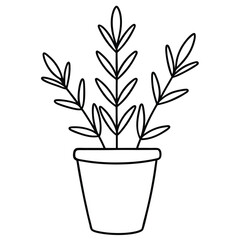 Elegant minimalist potted lavender plant icon, perfect for eco-friendly and wellness designs. Ideal for creating soothing and modern floral artwork for home decor and branding.