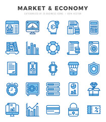 Market & Economy Icon Pack 25 Vector Symbols for Web Design.