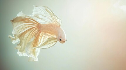 Vibrant Betta Splendens on Solid Color Background