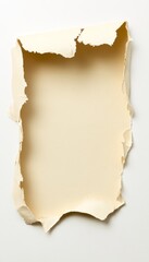 Abstract Background With Beige Torn Paper, Ripped Cardboard Texture. Empty Space For Text.