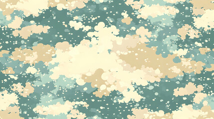 Abstract Seamless Pattern with Cream, Beige, and Teal Colors, repeat, digital, design, texture, background
