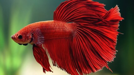Fototapeta premium Vibrant Betta Splendens on Solid Color Background