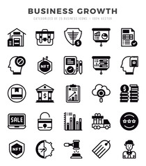 Business Growth icons Pack. Lineal Filled icons set. Business Growth collection set.