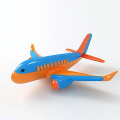 Fototapeta premium Cartoon airplane on a white background