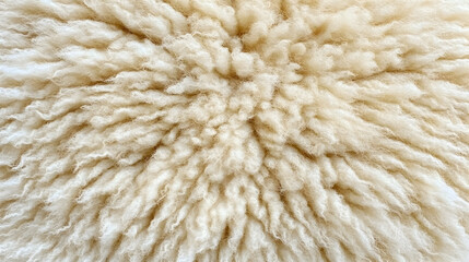 Fototapeta premium Close Up of Soft Sheep Wool Texture, sheep fleece, fluffy, white, beige, natural