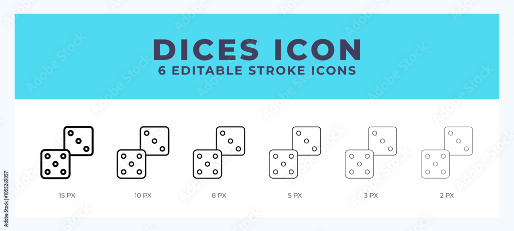 Poster dices icon in thin line. bold line. regular line. editable stroke.
