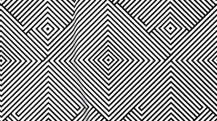 Abstract geometric line and square seamless pattern. Vector illustration for modern design. Black, white color.