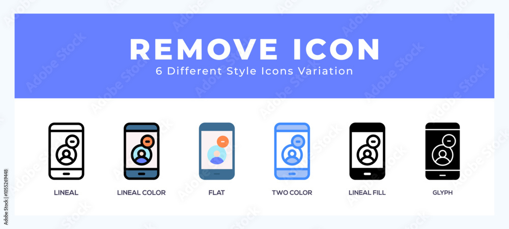 Poster remove set of vector icon. for web. and mobile app